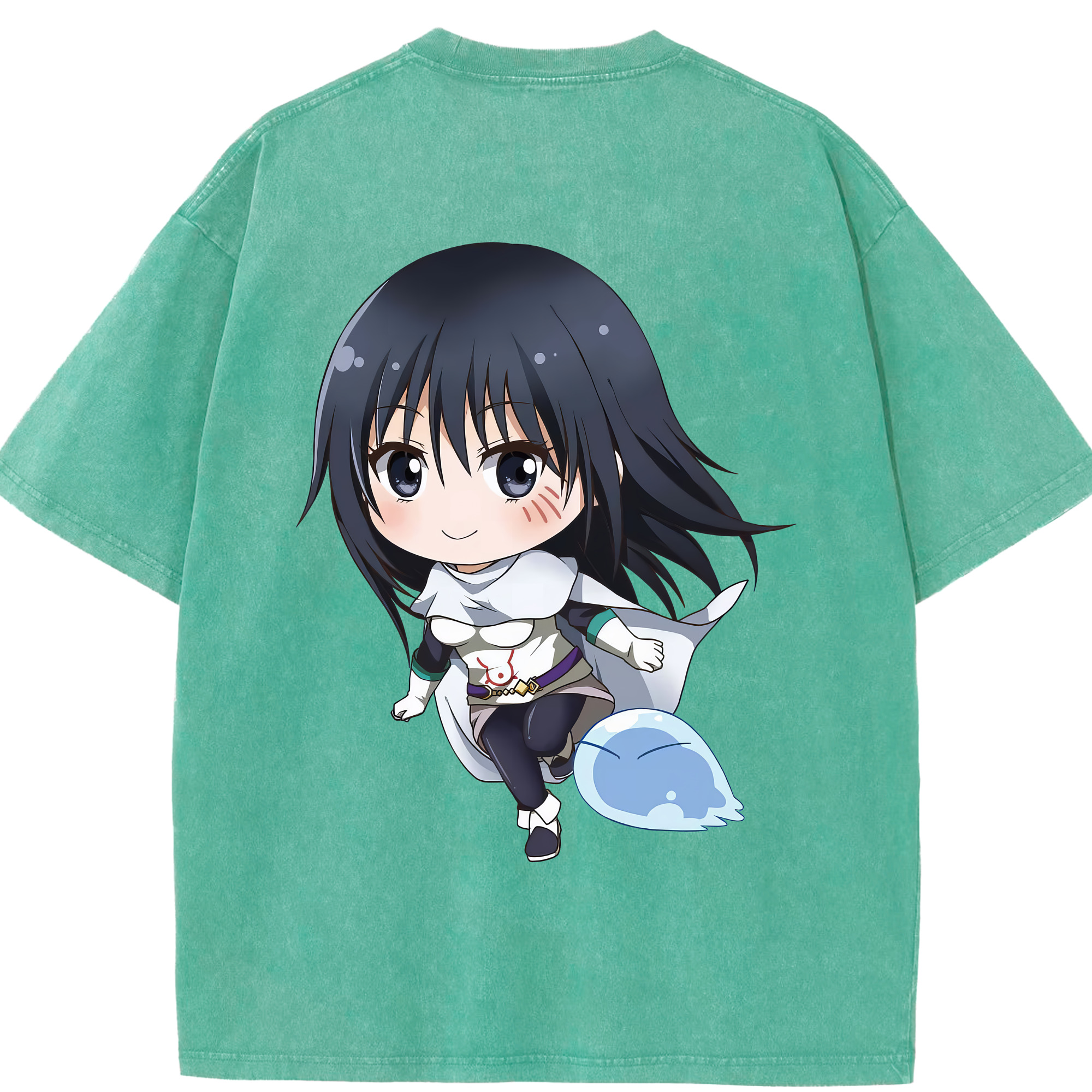 （画像用） 転スラ Regarding Reincarnated to Slime 綿100% ヴィンテージ風 半袖Tシャツ（背面プリント）